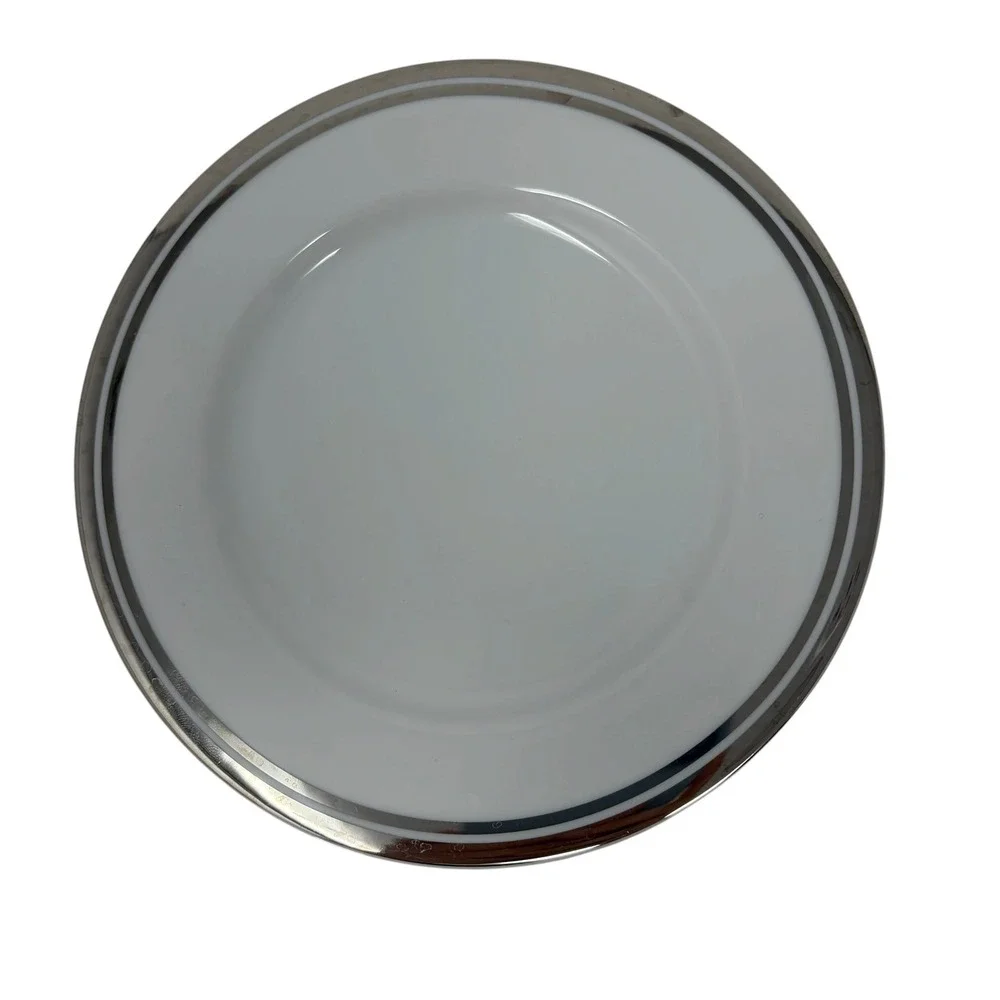 Royal Doulton Pure Platinum Dinner Salad Plates Set of 8 Fine Porcelain 2006